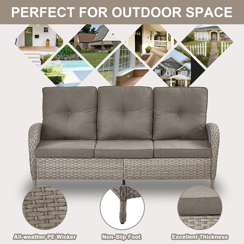 Belord Wicker Outdoor Furniture Set - 7 Piece Patio Conversation Sets with Co...