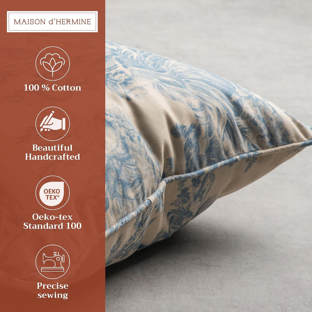 Maison d' Hermine Throw Pillow Covers 100% Cotton (20" x 20" - ...
