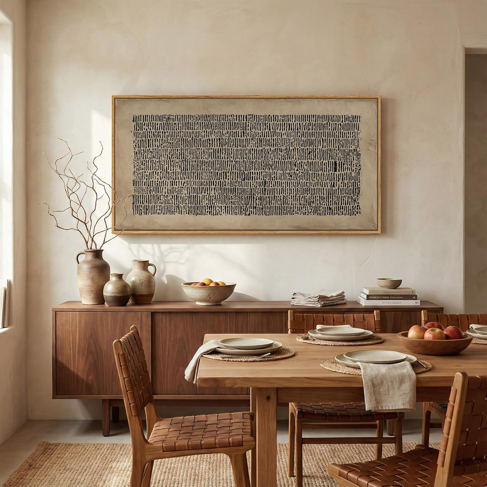 Large Framed Wabi Sabi Abstract Wall Art for Living Room, 60x30 Inch