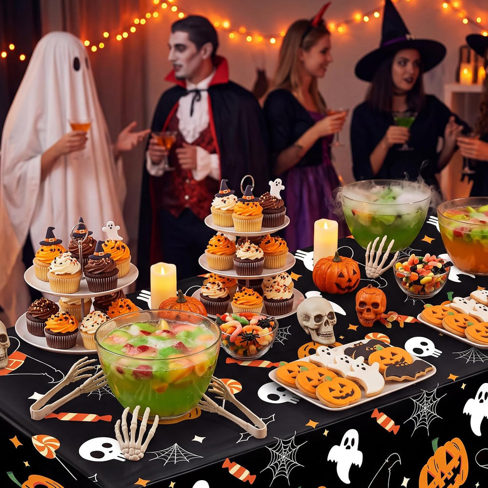 54 Inch X 300 Feet Plastic Table Cover Roll Disposable Halloween Tablecloth P...