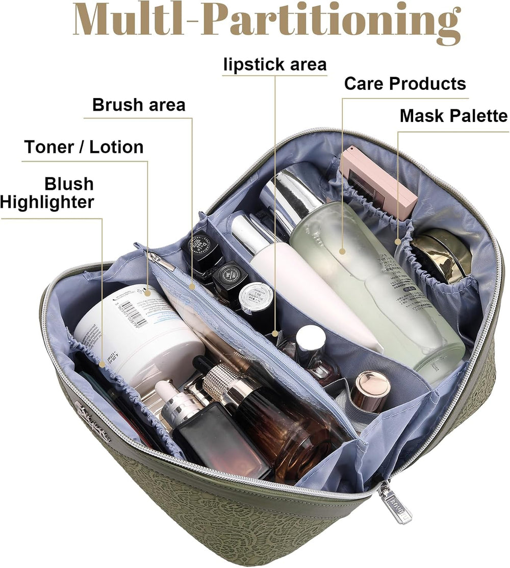 BOYATU Travel Makeup Bags Cosmetic Organizer Bag: 3 Pcs Set Large Capacity Ma...