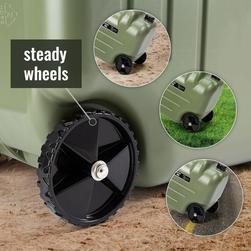 7.4 Gallon Water Jug with Wheels & Folding Handle
