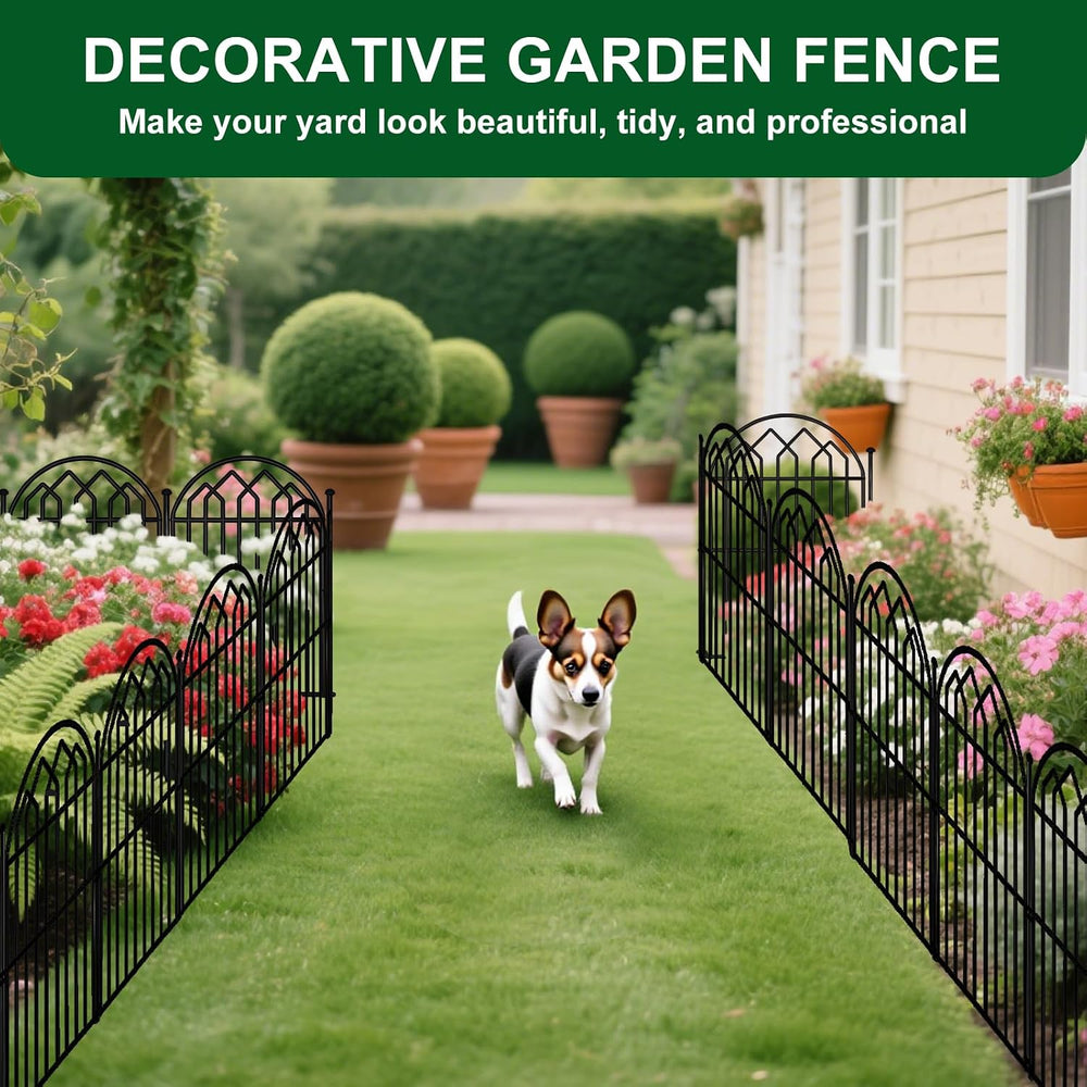 Decorative Garden Fence 17in x 28ft (26 Panels), Rustproof Metal No Dig Arche...