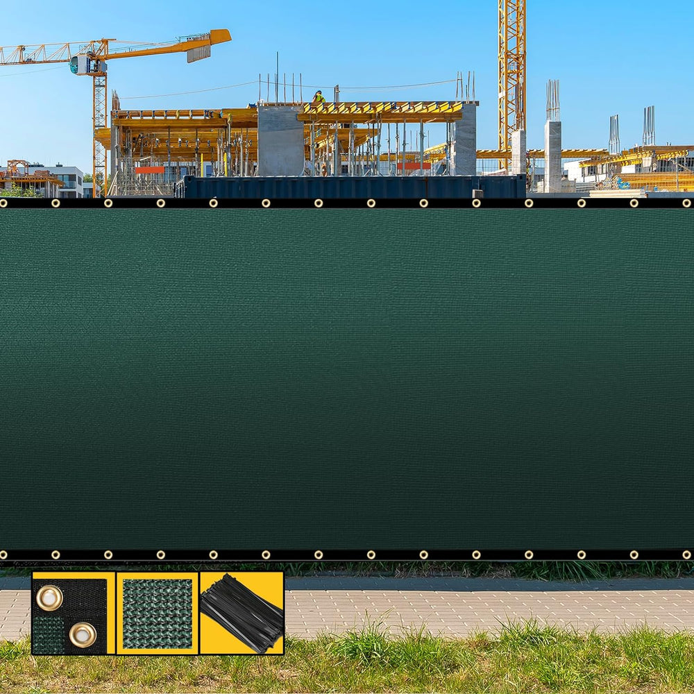 Customized 6' x 14' Green Fence Privacy Screen,with Bindings & Gr...