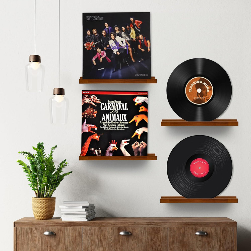 Vinyl Record Shelf Wall Mount,Record Album Display Holder,2 Pack
