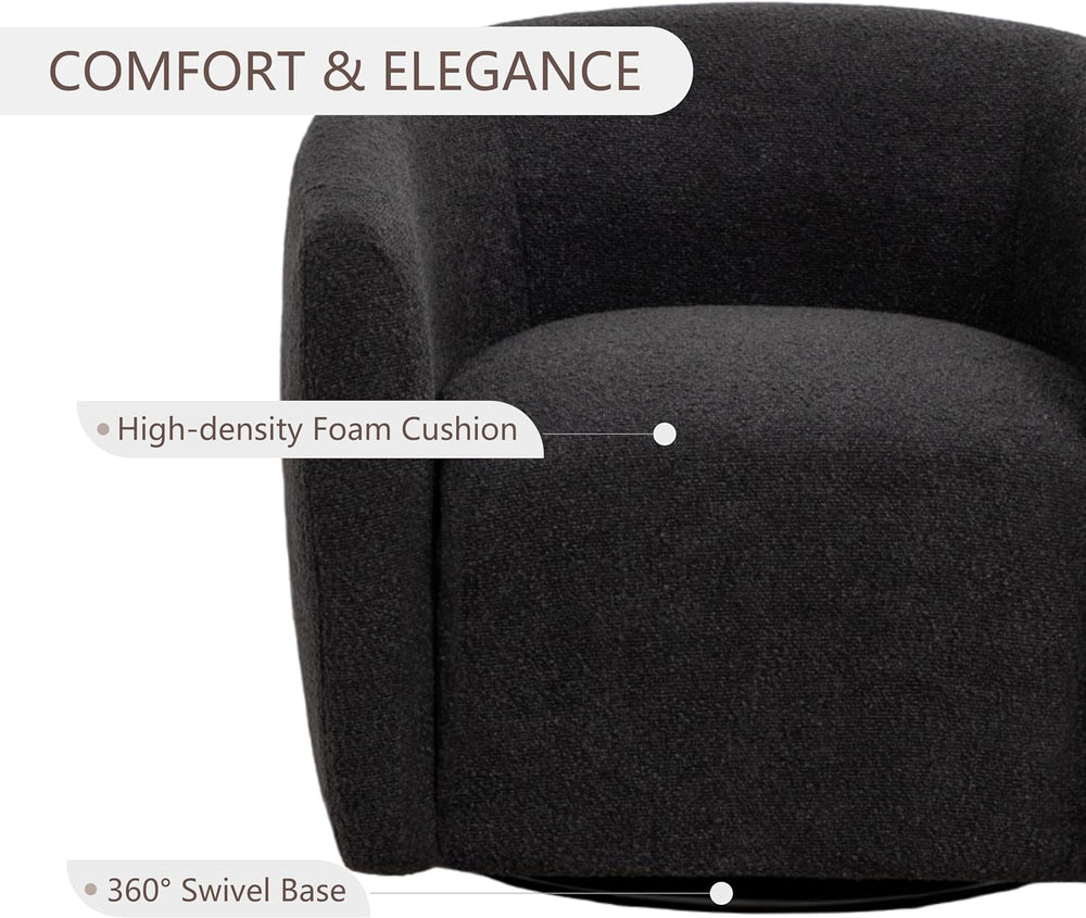 MINCETA Swivel Accent Chair,Modern Barrel Chair 360 Free Swivel Accent Armcha...