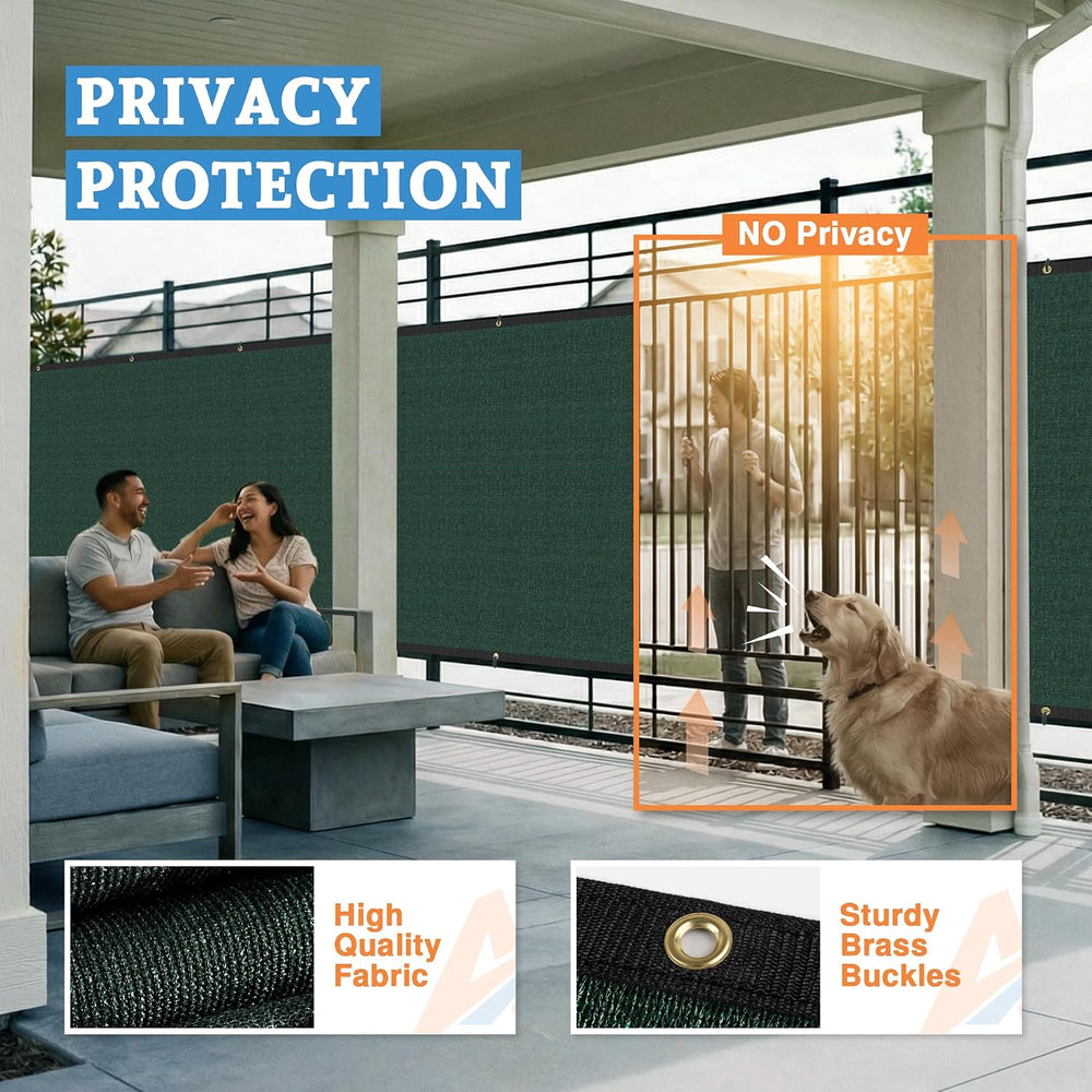 6' x 50' Fence Privacy Screen UV Blocking Mesh Fencing Covers Heavy D...