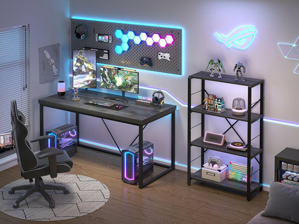 EXCEFUR Modern Home Office Desk, Wood and Metal Computer Desk, Industrial Wri...
