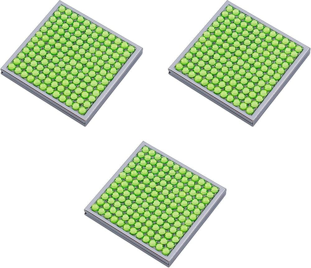 Stephanie Imports Set of 3 Double Sided Magnifying Square Compact Mirrors wit...