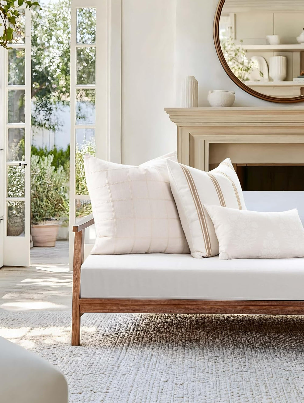 Crumbs Home Modern Farmhouse Fall Linen Indoor Outdoor Throw Pillow Cover Onl...