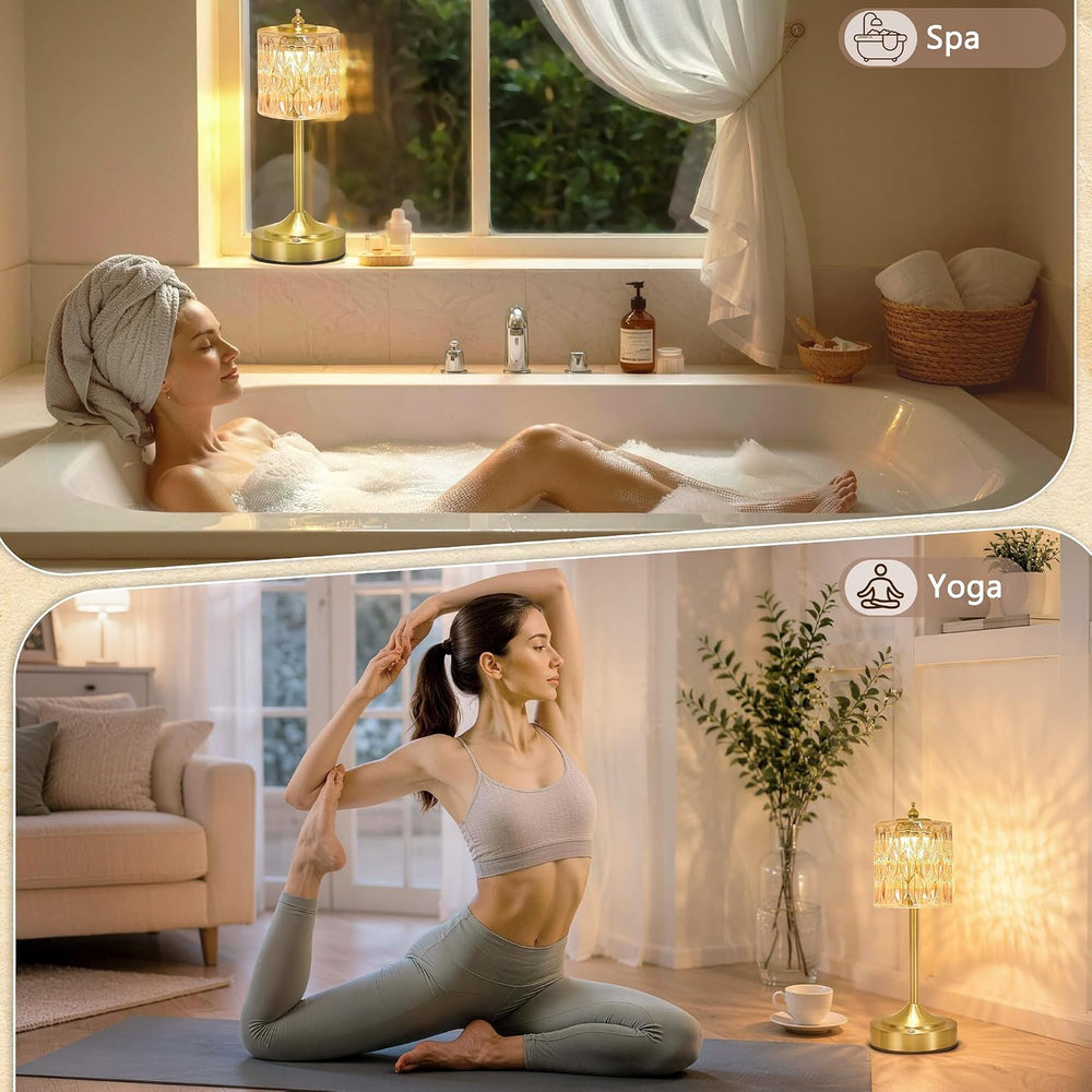 Cordless Table Lamp, 5200mAh Rechargeable Amber Glass Touch Lamp