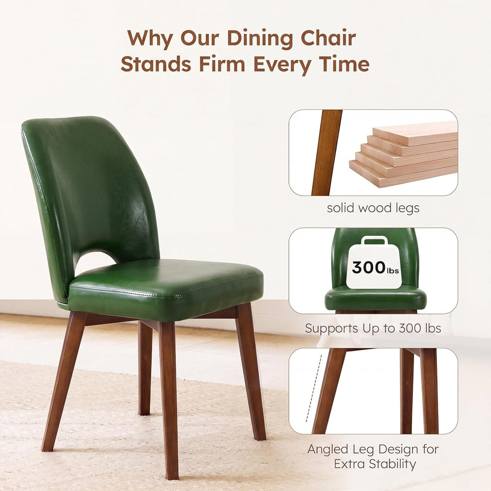 Dining Chairs Set of 4, Upholstered Kitchen Chairs, Dark Green