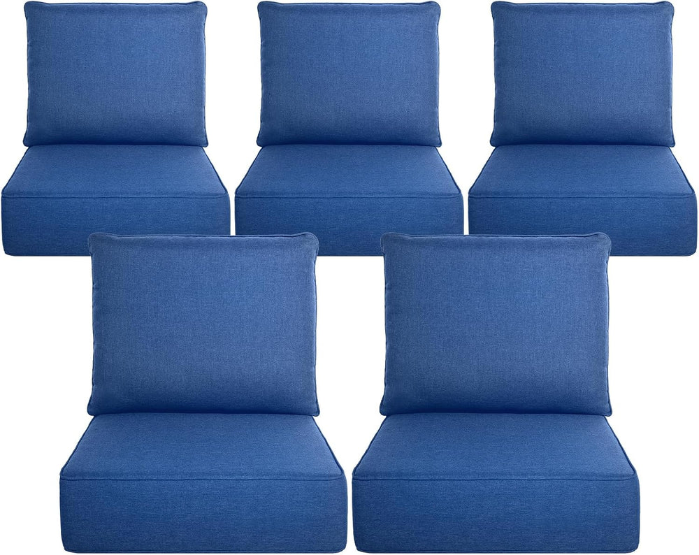 Belord Luxury 6" Thick Outdoor Cushion 5 Set - 24 x24 Inch 28D Sponge Fi...