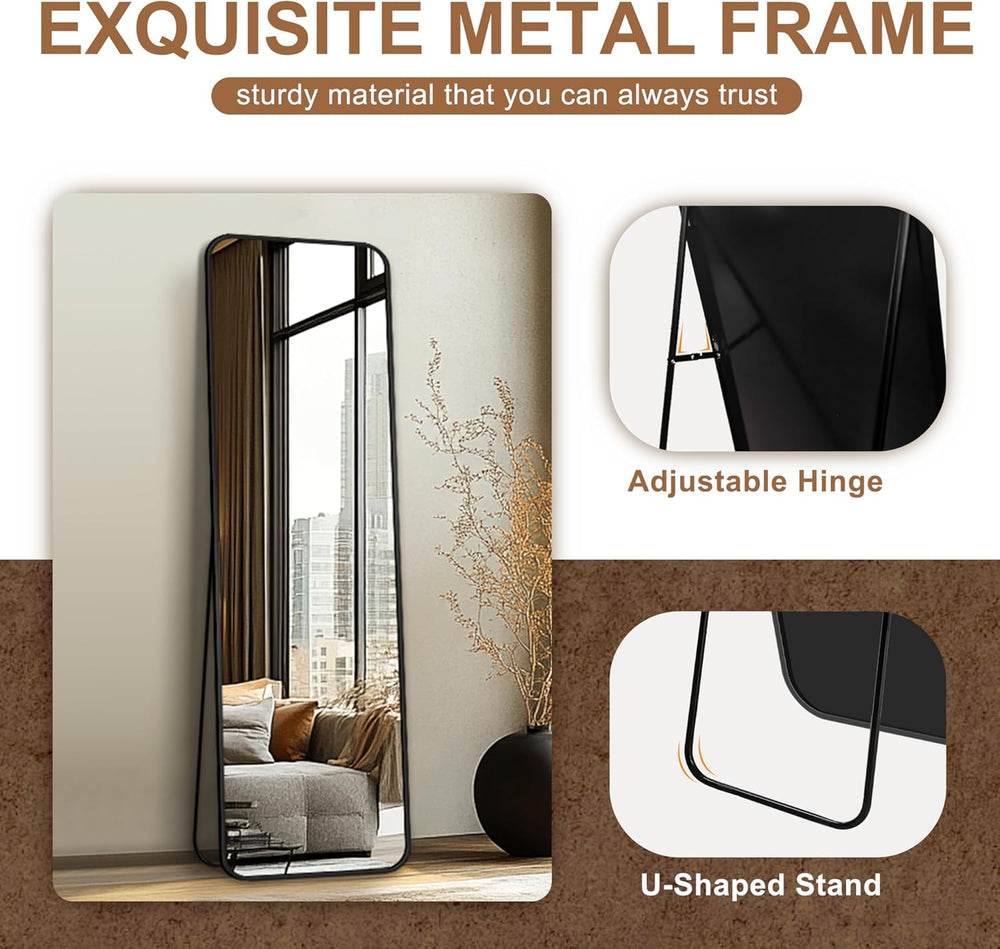 Delma Full Length Mirror, 56"x15" Black