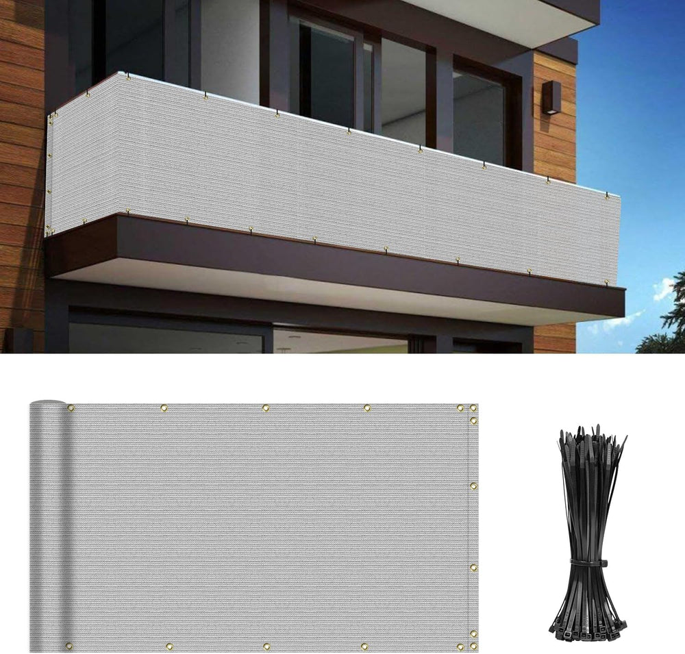 3' x 50' Balcony Privacy Screen Deck Patio Fence Cover, Gray