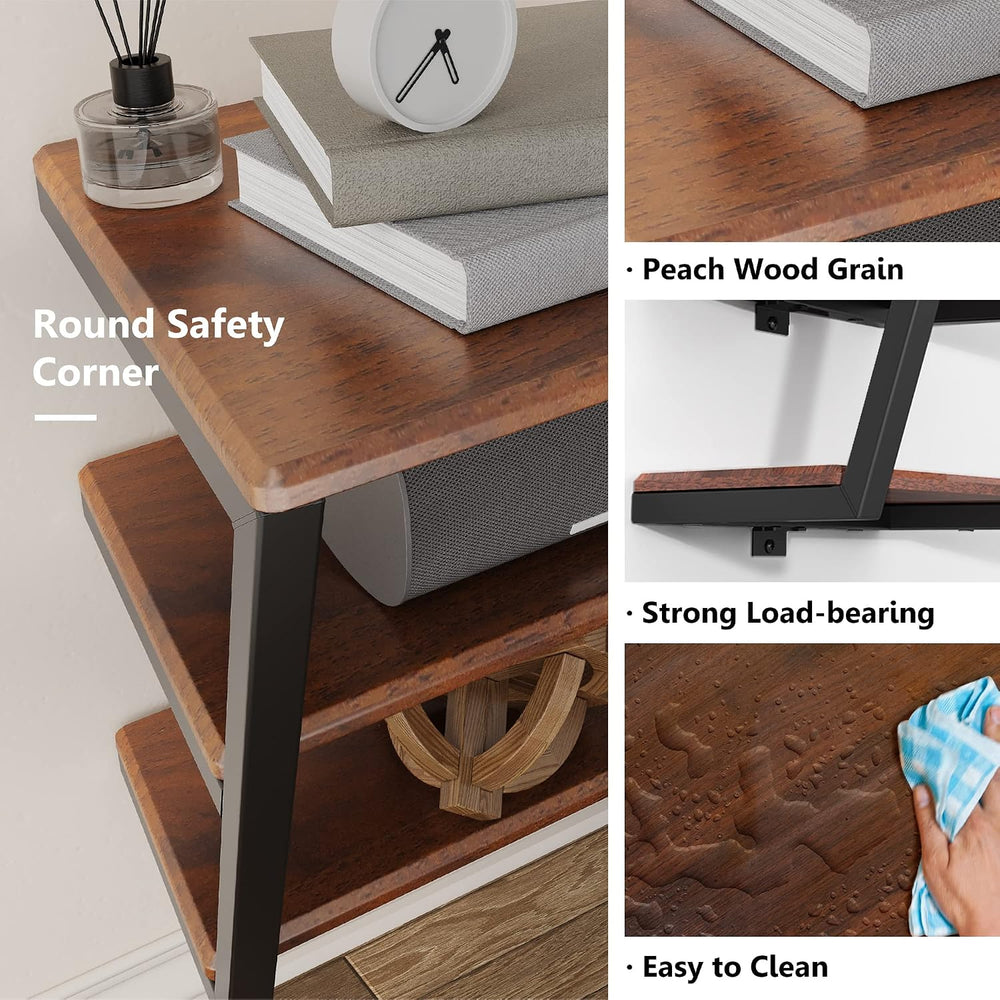FITUEYES Design Floating Wall Shelves Entertainment Center Wooden AV Media Sh...