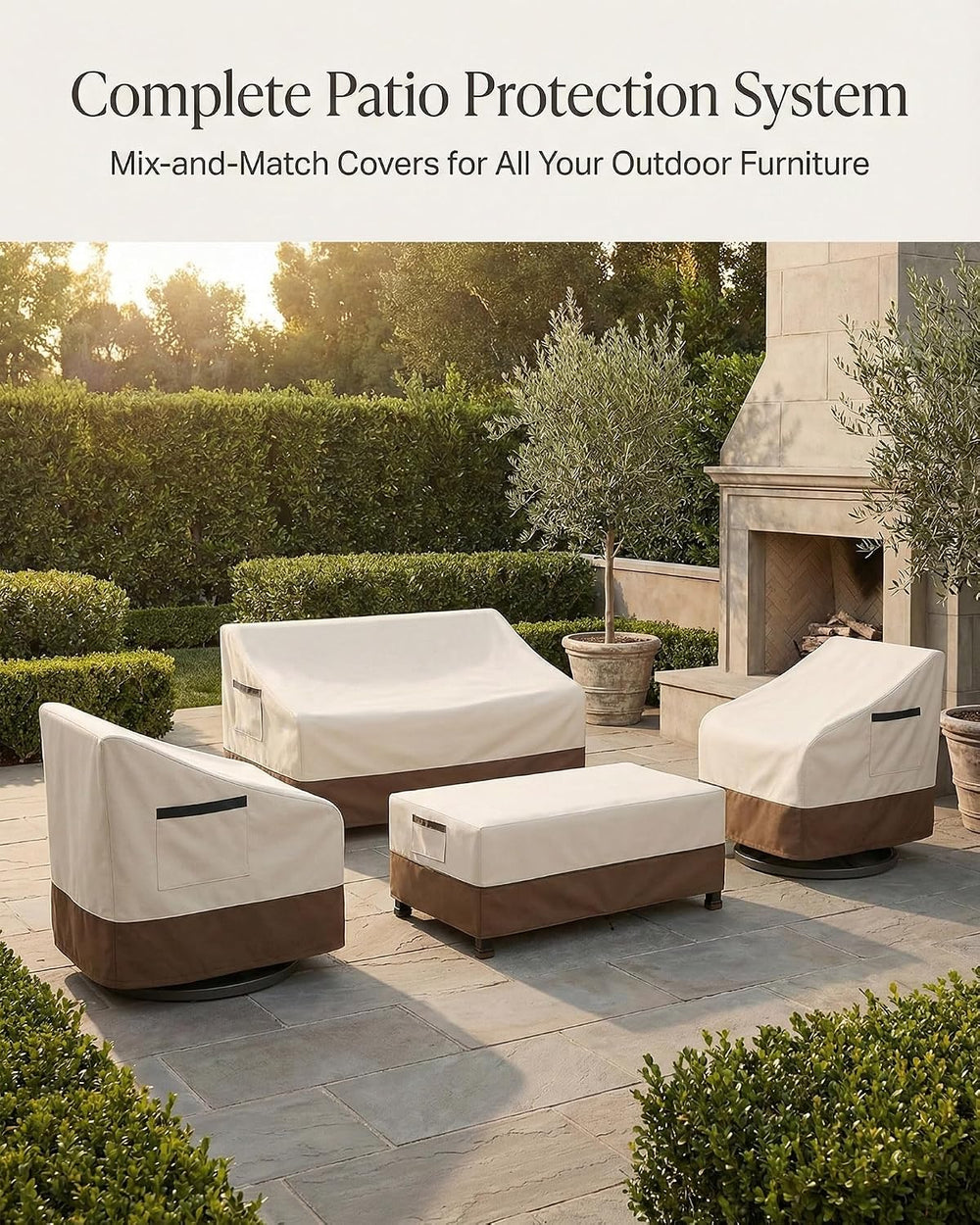 Outdoor Sofa Cover, Waterproof Patio Furniture Cover 76W x 32.7D x 33H inches...