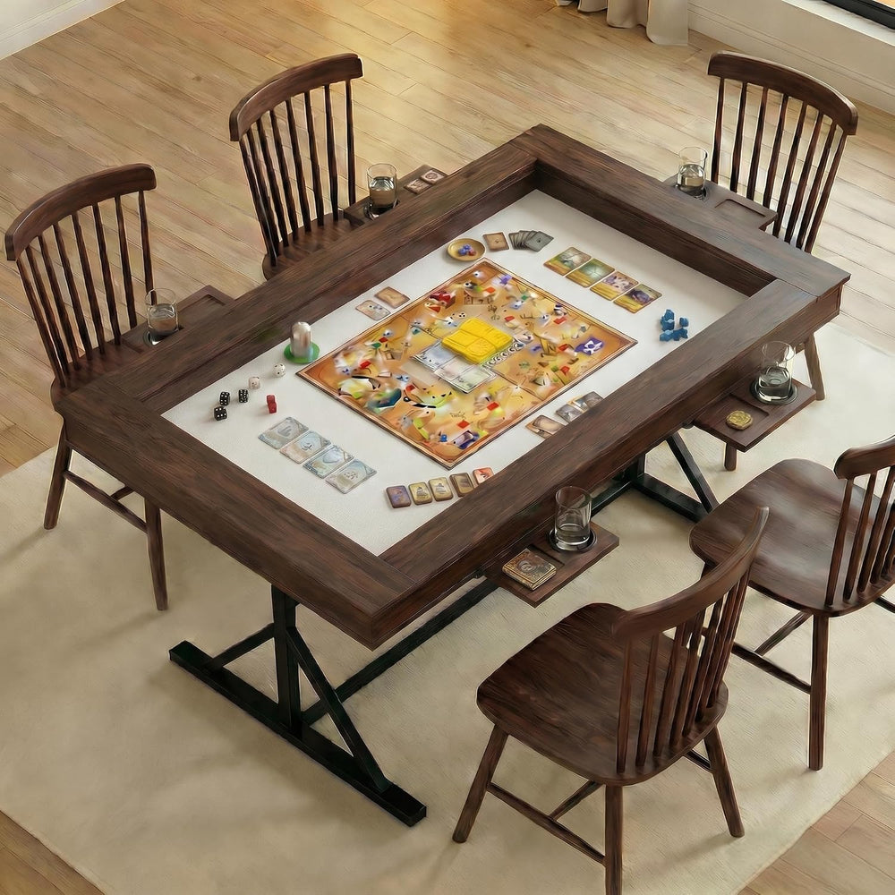 ARTETHYS Board Game Table with Mat & Removable Top Panels for 4-6 Players