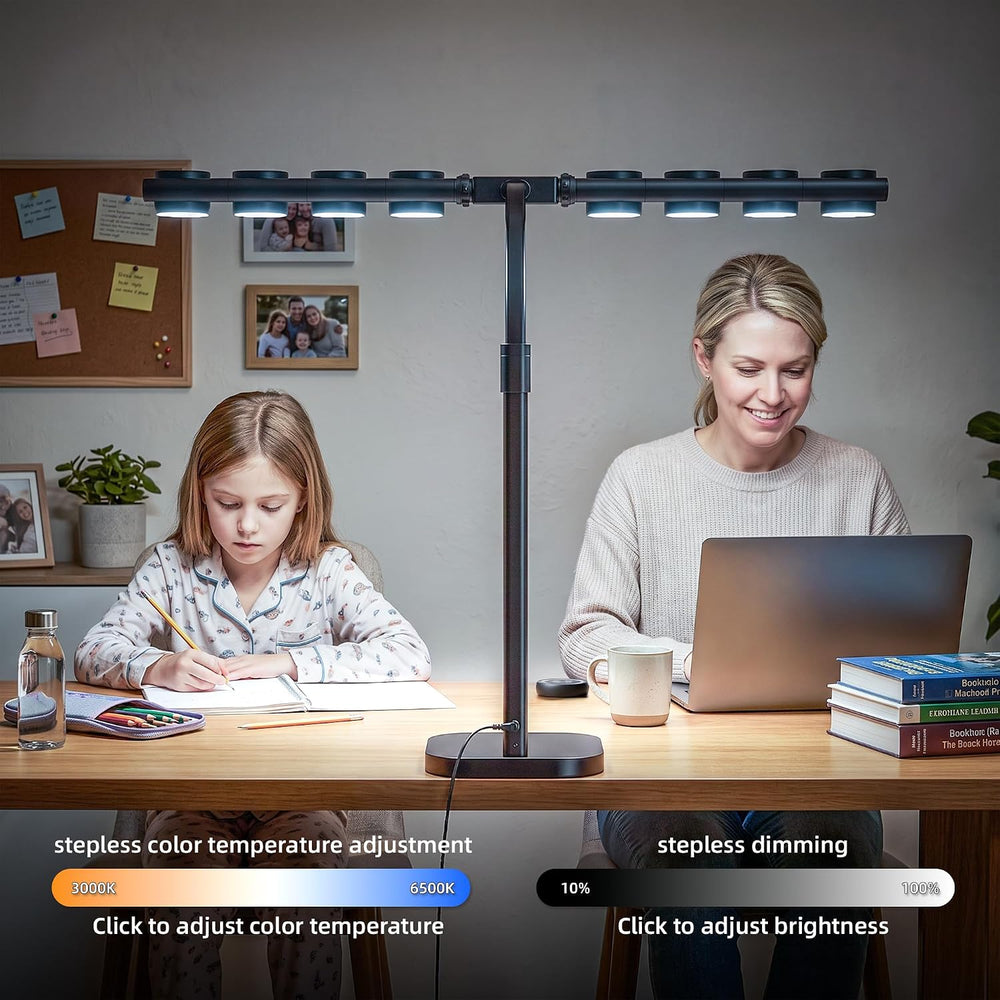 Omorepa 8 Light Sources Gooseneck Tree Desk Lamp with Base, 24W Eye-Care Brig...