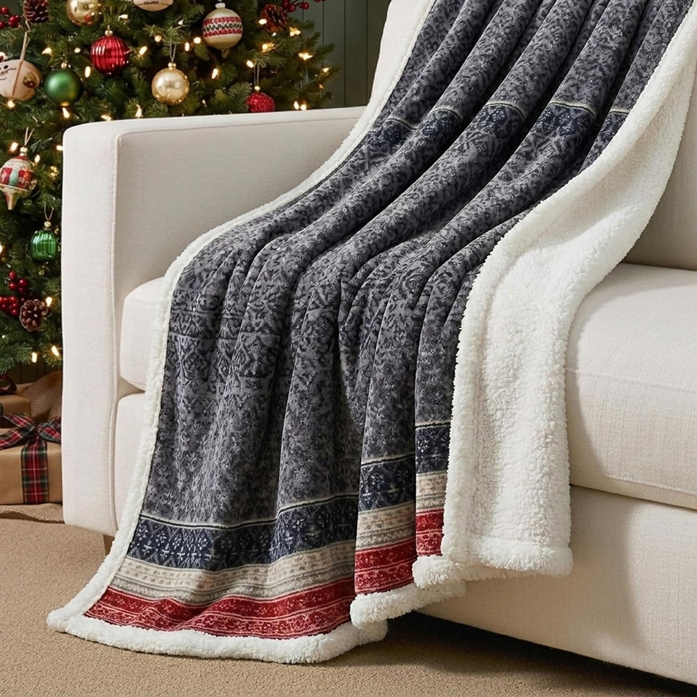 Eddie Bauer - Sherpa Reverse Throw Blanket for Bed or Couch, 50 x 70