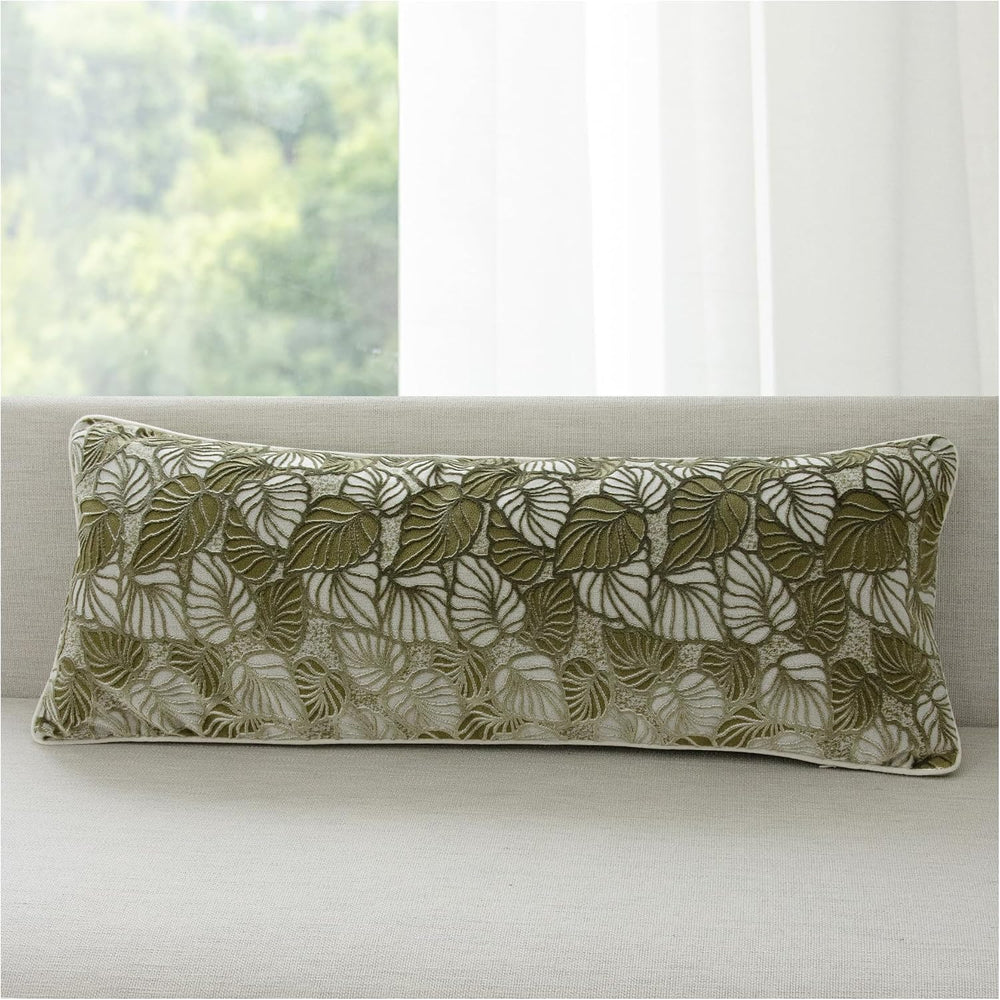Sage Leaf Long Lumbar Decorative Throw Pillow Covers 14“x36”