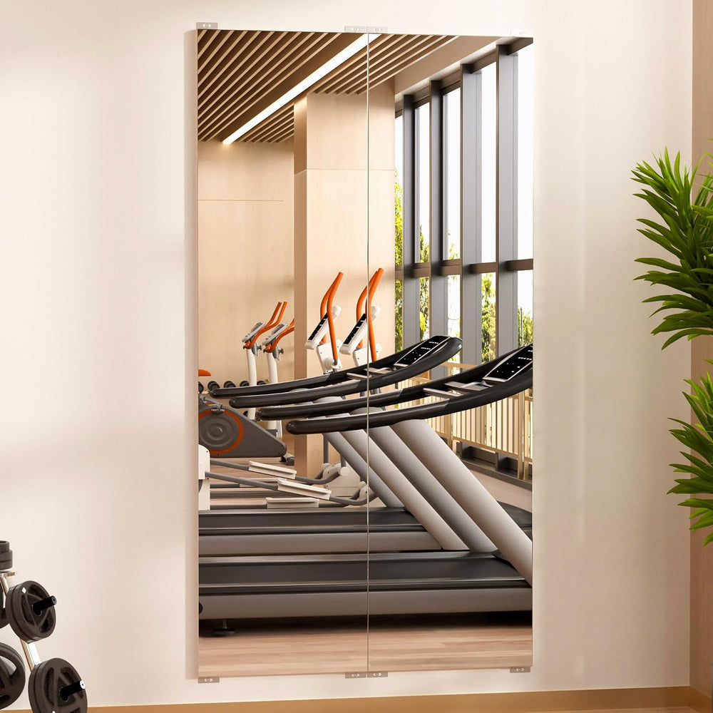 brisafe Gym Mirror, 63"x20" 2-Pack Shatterproof Nano Wall Mirror