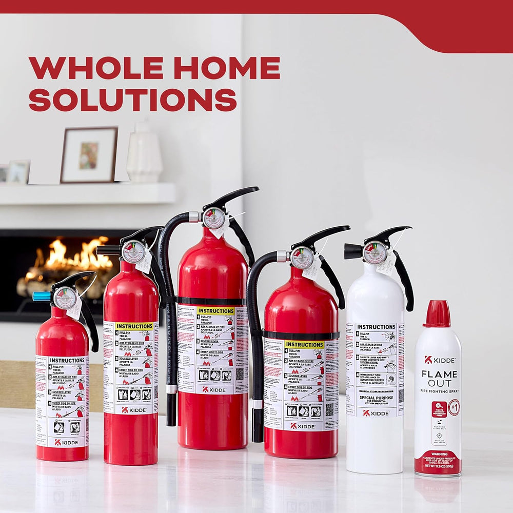 Kidde Fire Extinguisher for Home, 1-A:10-B:C, Dry Chemical Extinguisher, Red,...
