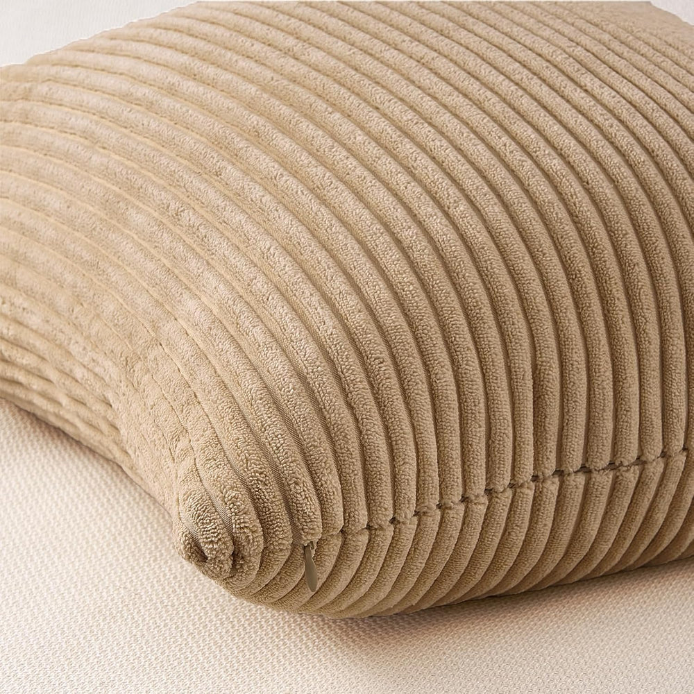 Topfinel Boho Throw Pillow Covers 18x18 Inch Set of 4 Soft Farmhouse Corduroy...