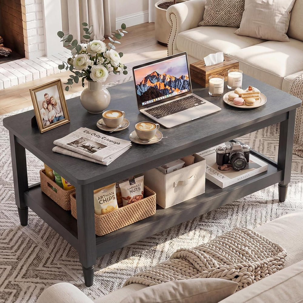 40" Farmhouse Coffee Table, Dark Oak