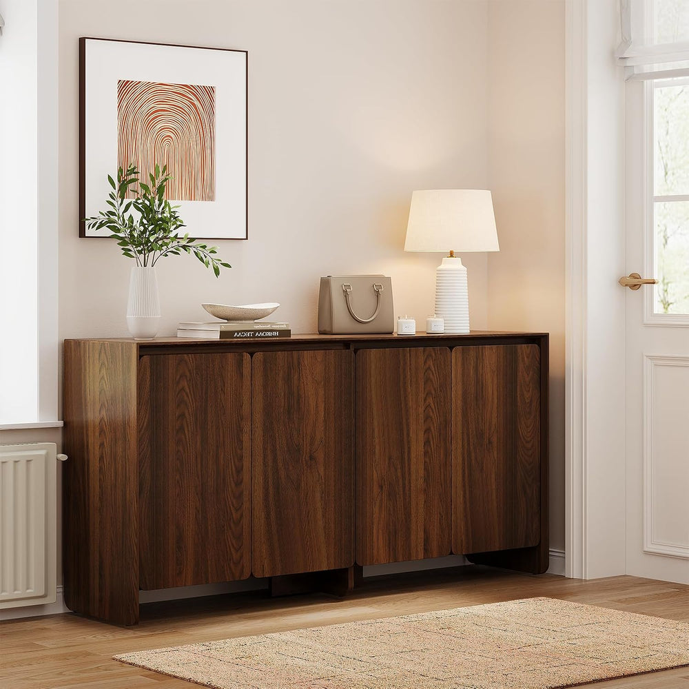 ONBRILL 63" Sideboard Buffet Cabinet with 4Door & Adjustable Shelves...