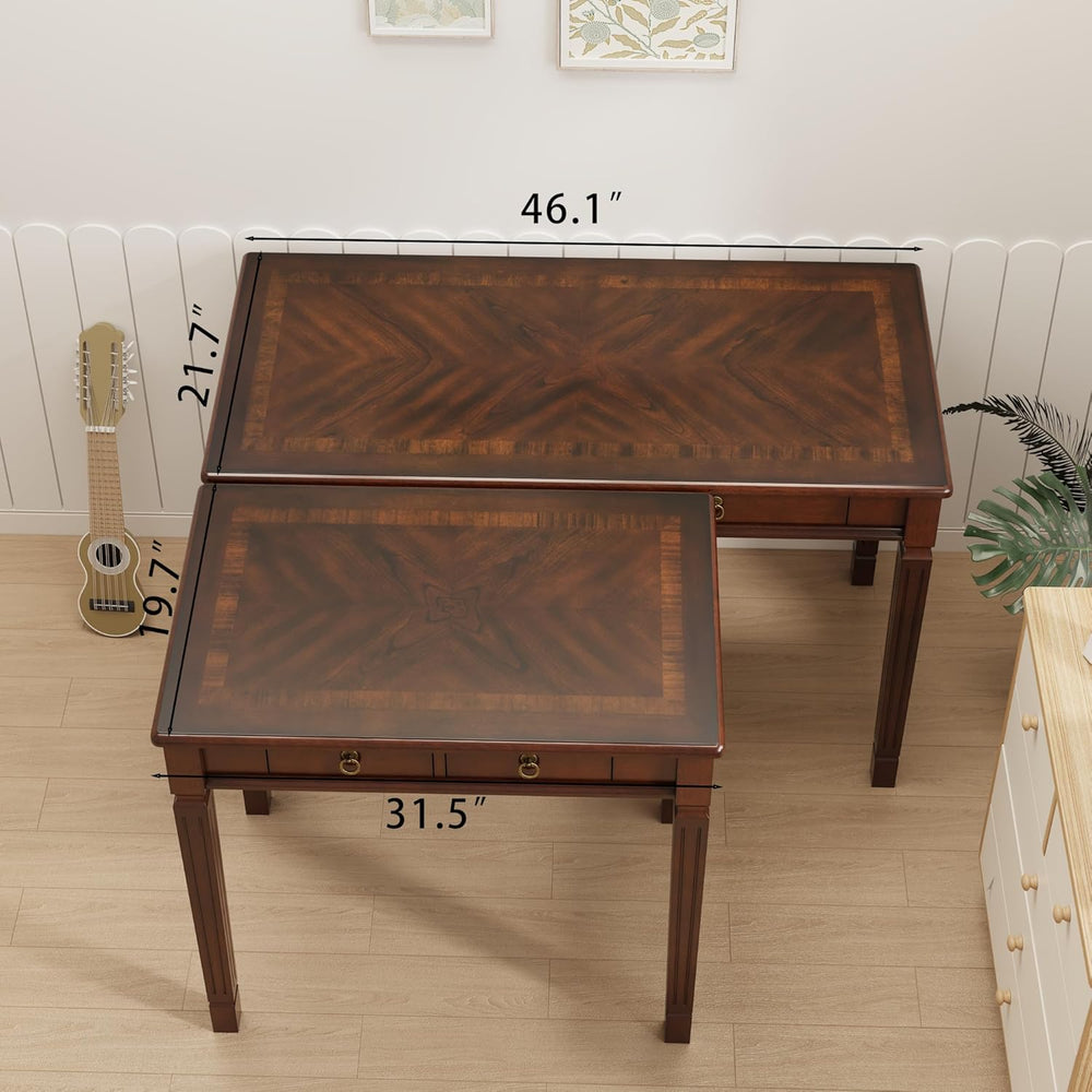 Computer Writing Desk with 2 Storage Drawers, 46"W French Provincial Cor...