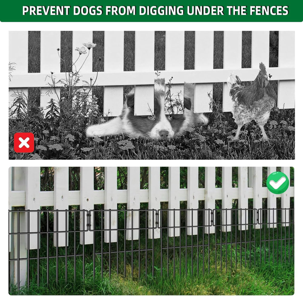 25 Panels Garden Fencing Animal Barrier, 17in (H) X 27ft (L) No Dig Dog Fence...