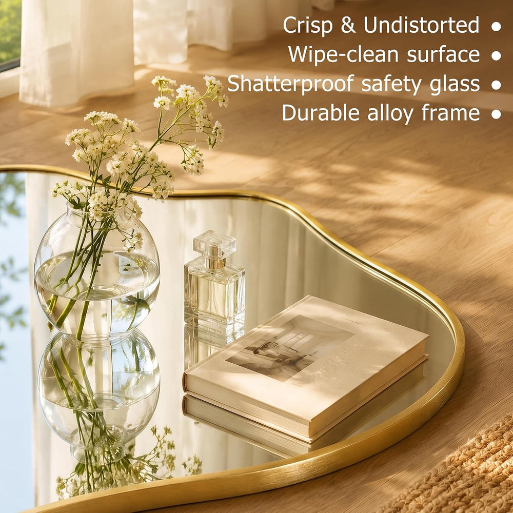 Irregular Full Length Mirror,Wavy Decorative Floor Mirror 47.2"×21.6&quo...