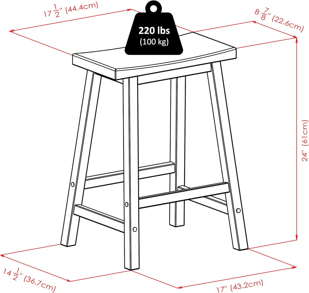 Winsome Satori Saddle Seat Counter Stool, Walnut, 24"