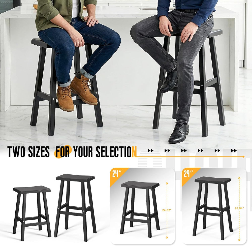 29-Inch Bar Stools (Set of 2) – Recycled Resin Counter Height Stools for Kitc...