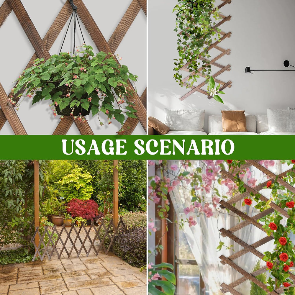 Wood Lattice Fence Panels for Outside 13.4"x78.8" Expandable Natura...