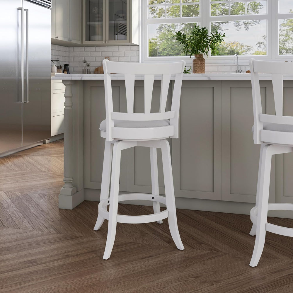 HILLSDALE Presque ISLE Wood Counter Height Swivel Stool White