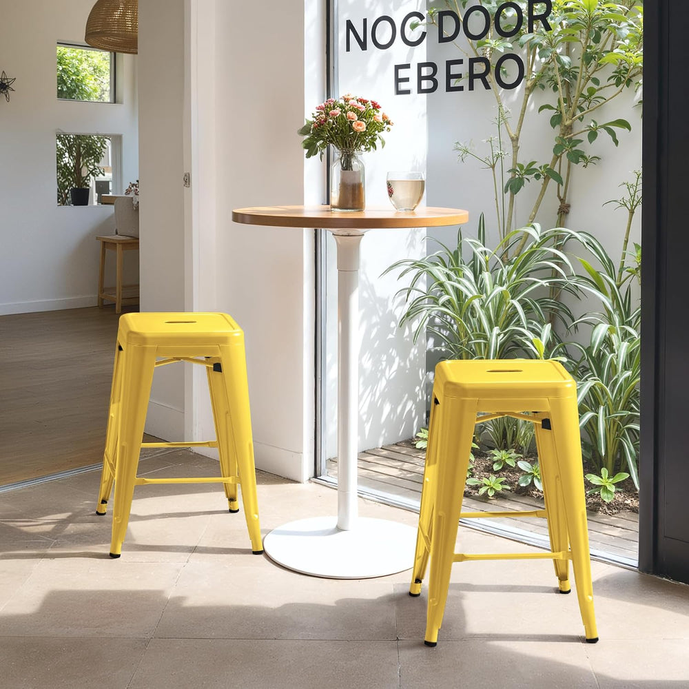 Furmax 24 Inch Metal Bar Stools Set of 4, Counter Height Bar Stools Height Hi...
