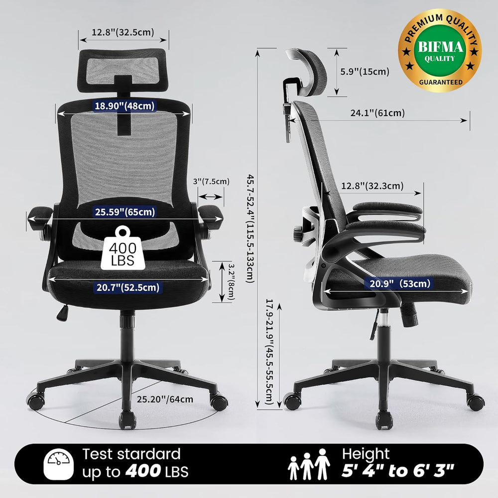 Fizzin Office Chair Mesh Computer Chairs with Adjustable Lumbar Support