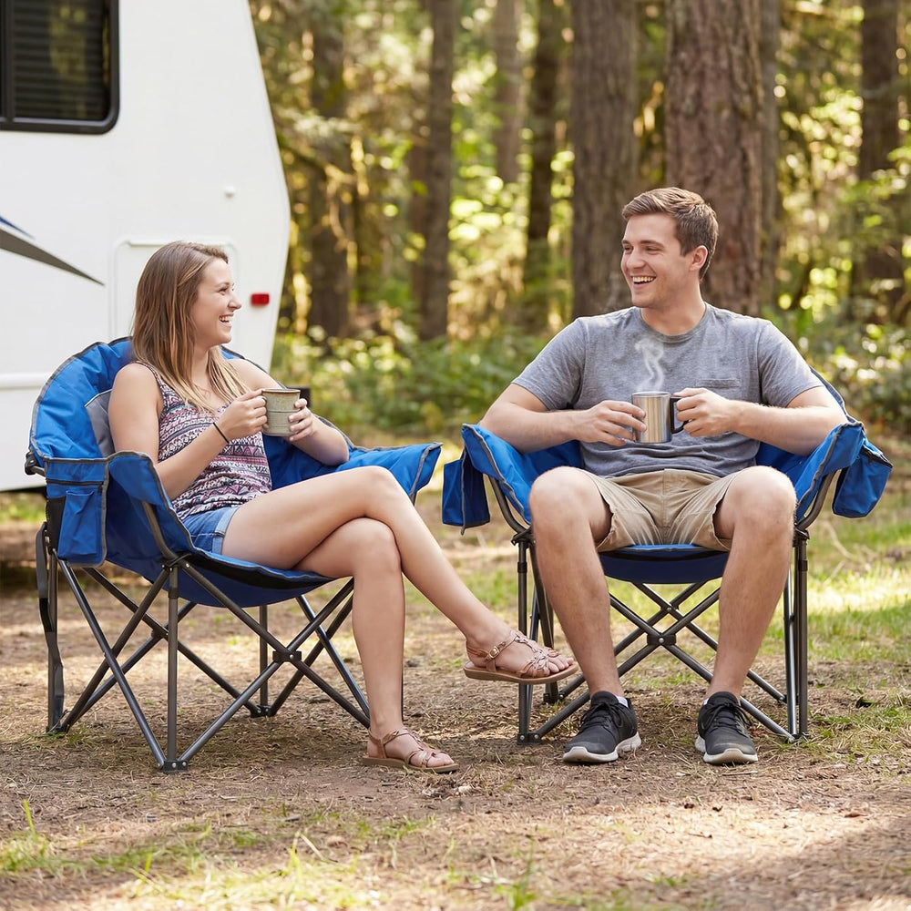 Romswi Oversized XXL Padded Camping Chairs for Adults, 1Pcs 500lbs Heavy Duty...