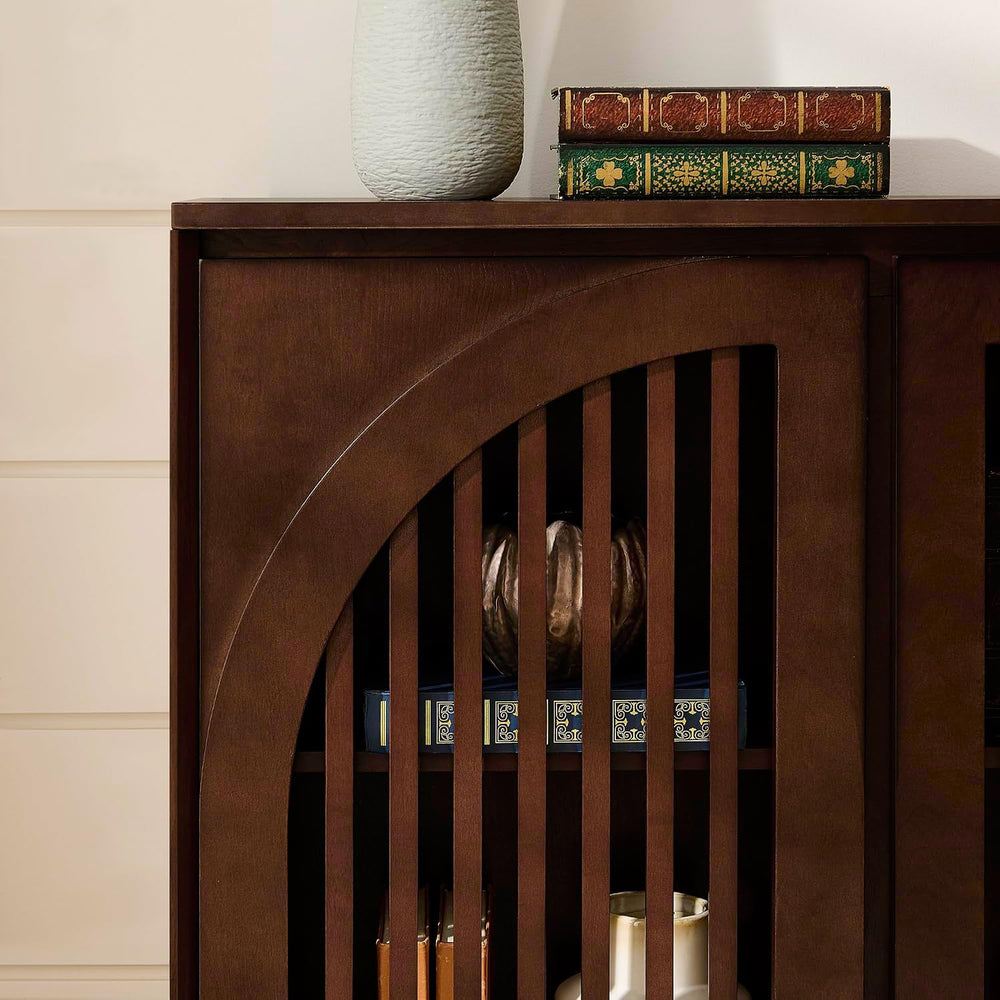 LKTART 39" Walnut Narrow Sideboard Buffet Storage Cabinet for Entryway