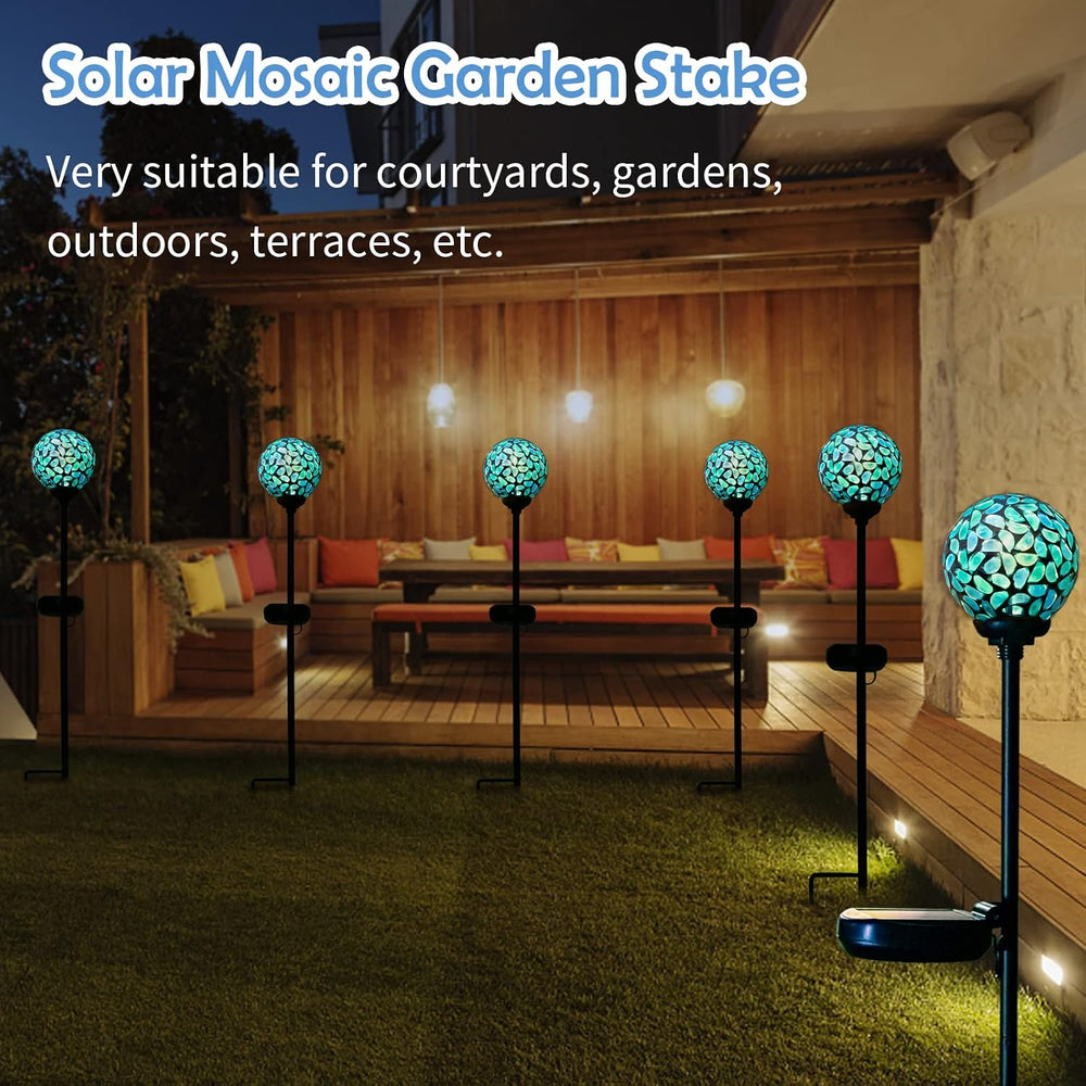 Afirst Solar Outdoor Decorative Light, Mosaic Stake for Yard Decor, 3.5"