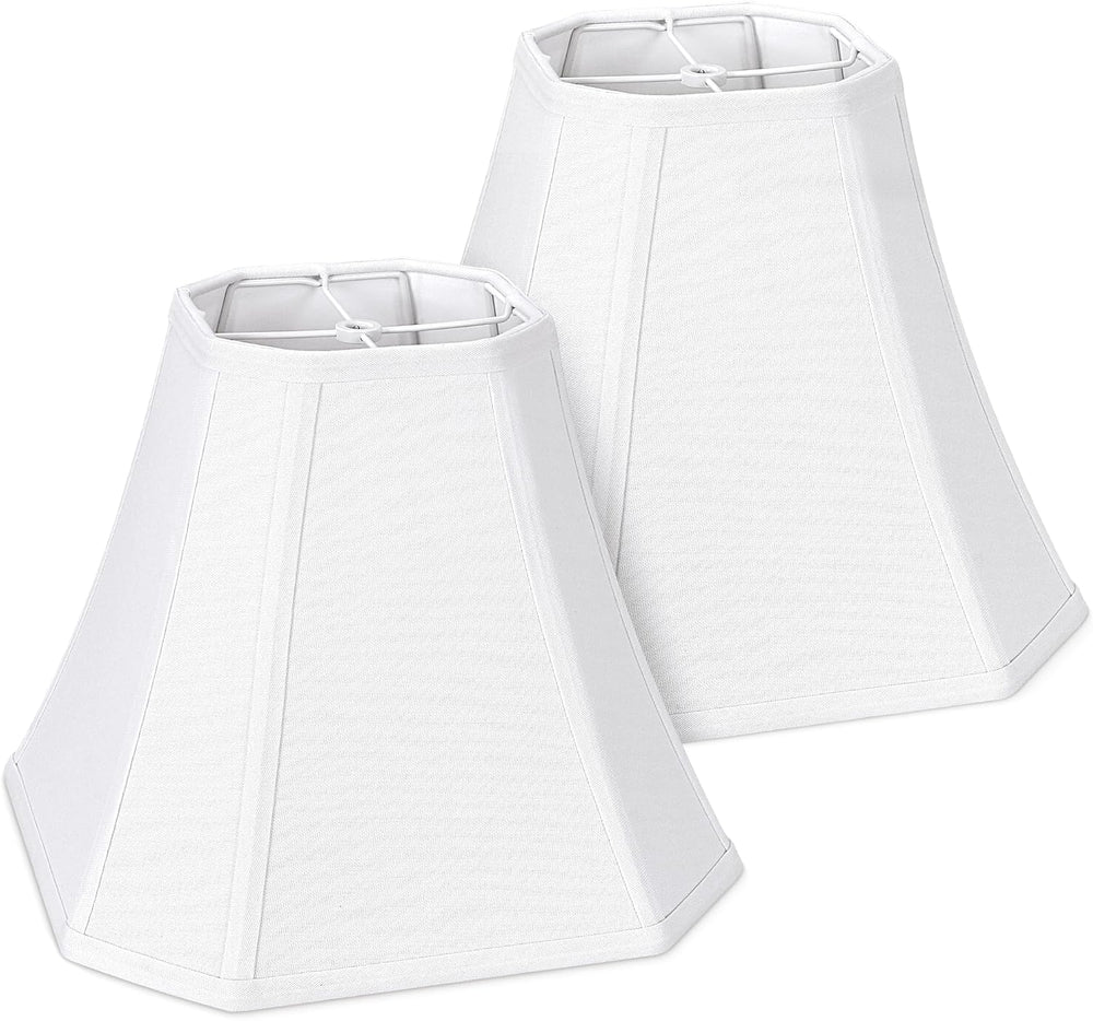 Lamp Shades Set of 2, White Medium Lampshades (6.5"x13"x10.8")...