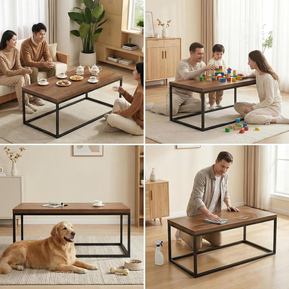 CENSI 40" Walnut Coffee Table, Extra Thick 1.2" Top