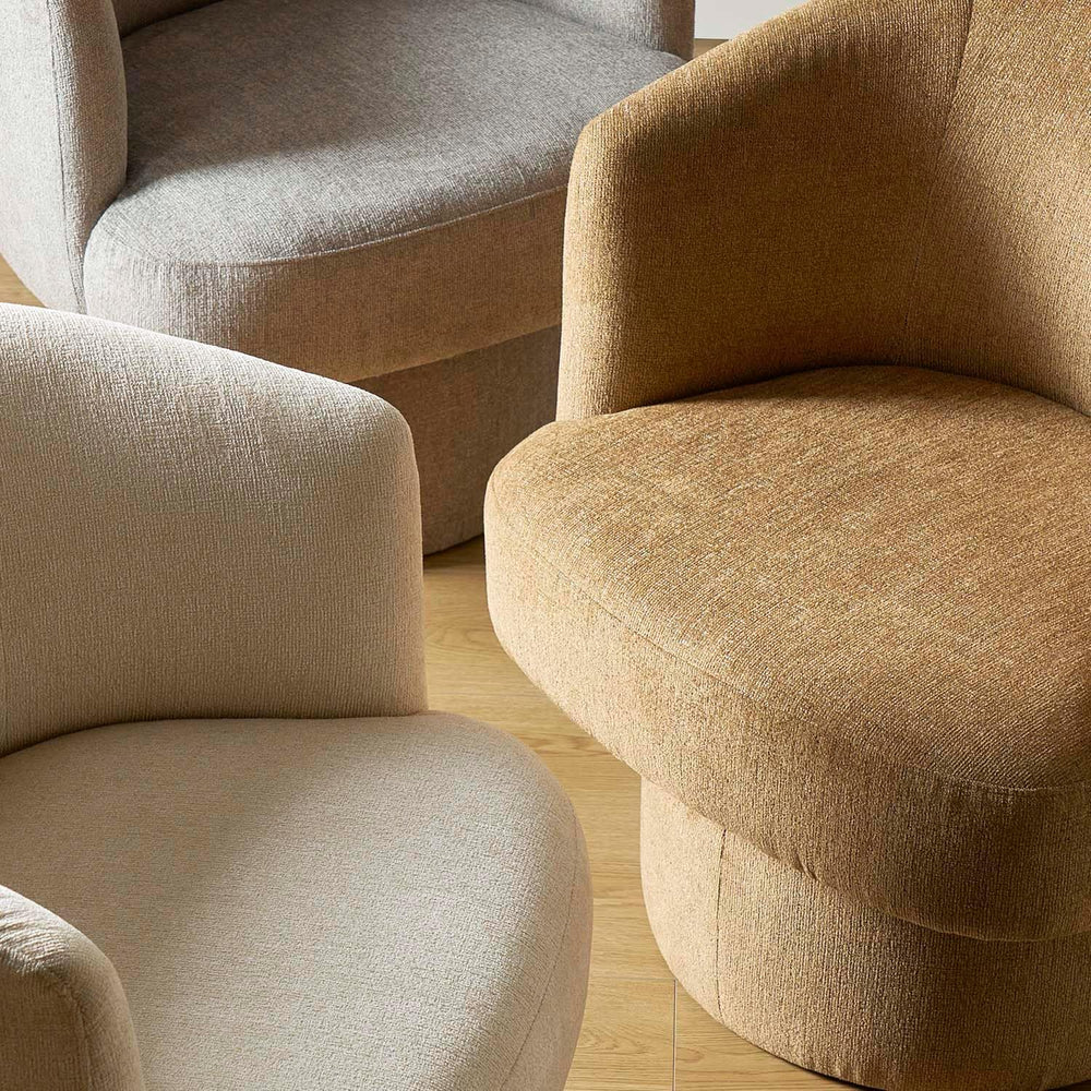 mopio Orbix Swivel Accent Chair, Upholstered (Cereal, Single, Swivel)