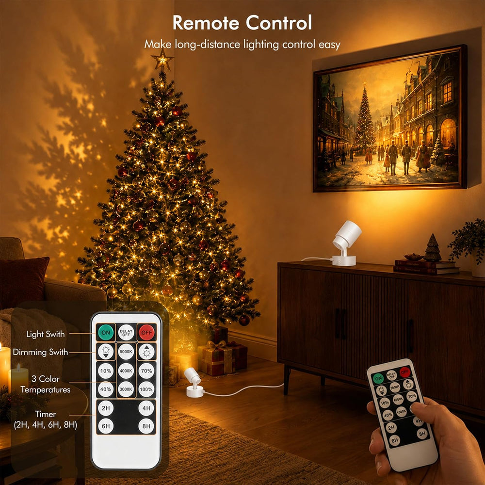2-Pack Spot Lights Indoor, 5W Plants Uplighting Indoor with Remote Control