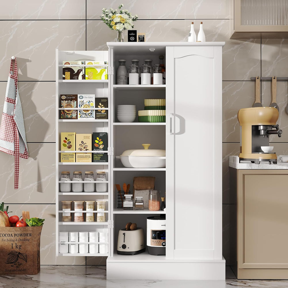 kepptory 47" Freestanding Kitchen Pantry Cabinet with Adjustable Shelves