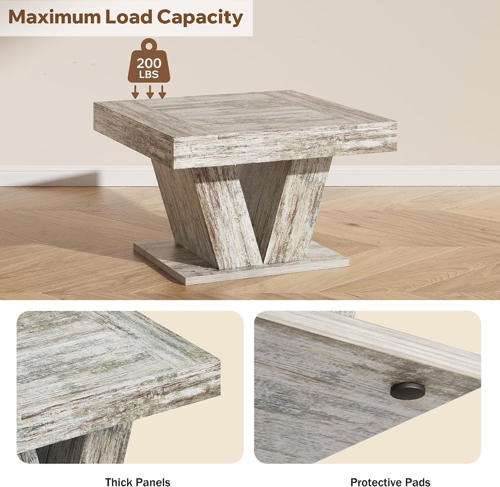 Square Wood Coffee Table 31.5 Inch, White