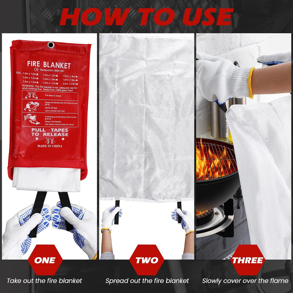 Copkim 6 Sets Emergency Fire Blanket for Home Fire Suppression