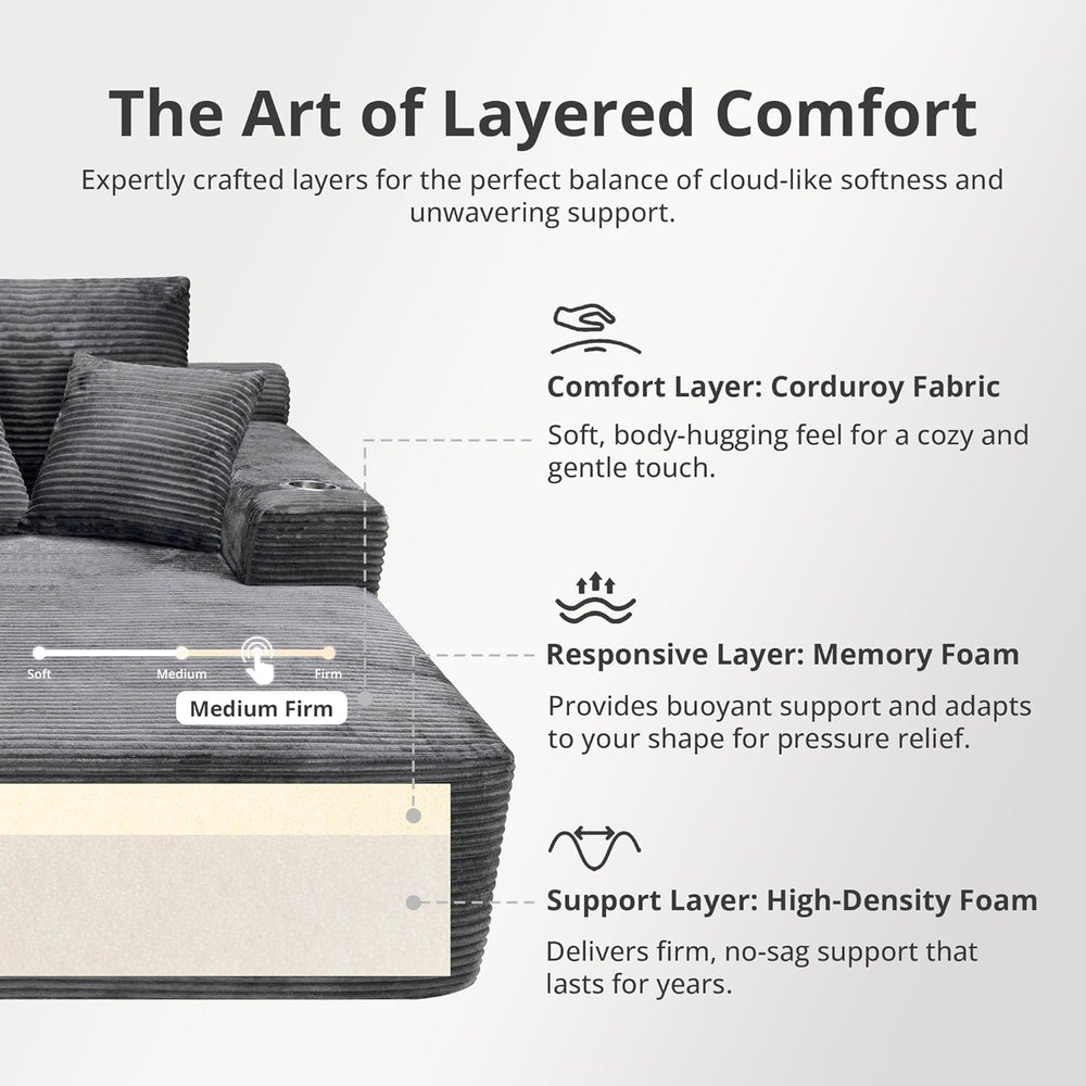 67" Oversized Chaise Lounge Chair Indoor Boneless Sofa Bed